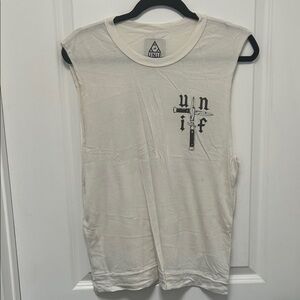 UNIF Off-White Graphic Sleeveless Top